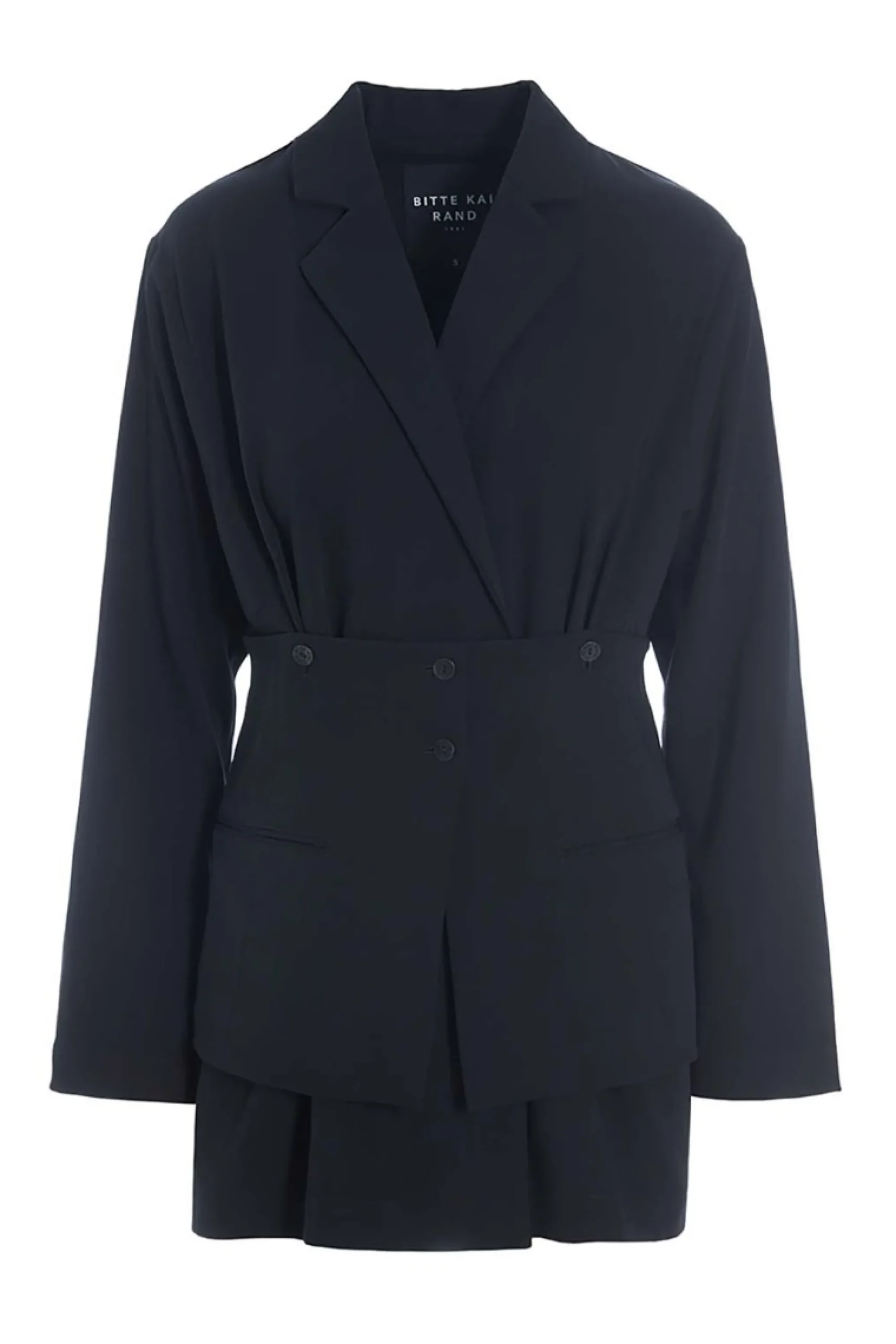 Jakker & Blazere<BITTE KAI RAND Tokyo twill jakke med bælte BLACK