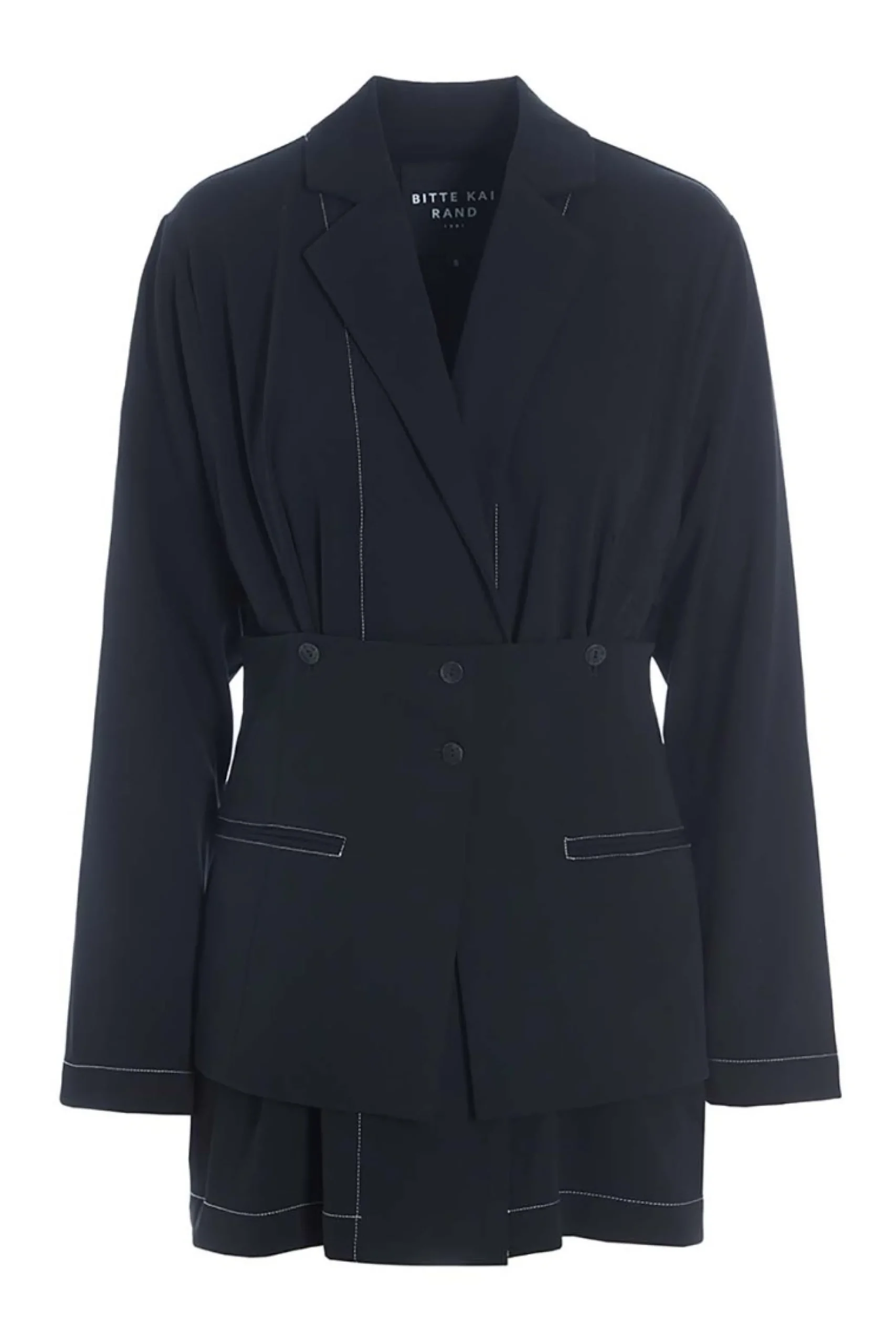 Jakker & Blazere<BITTE KAI RAND Tokyo twill jakke med bælte BLACK