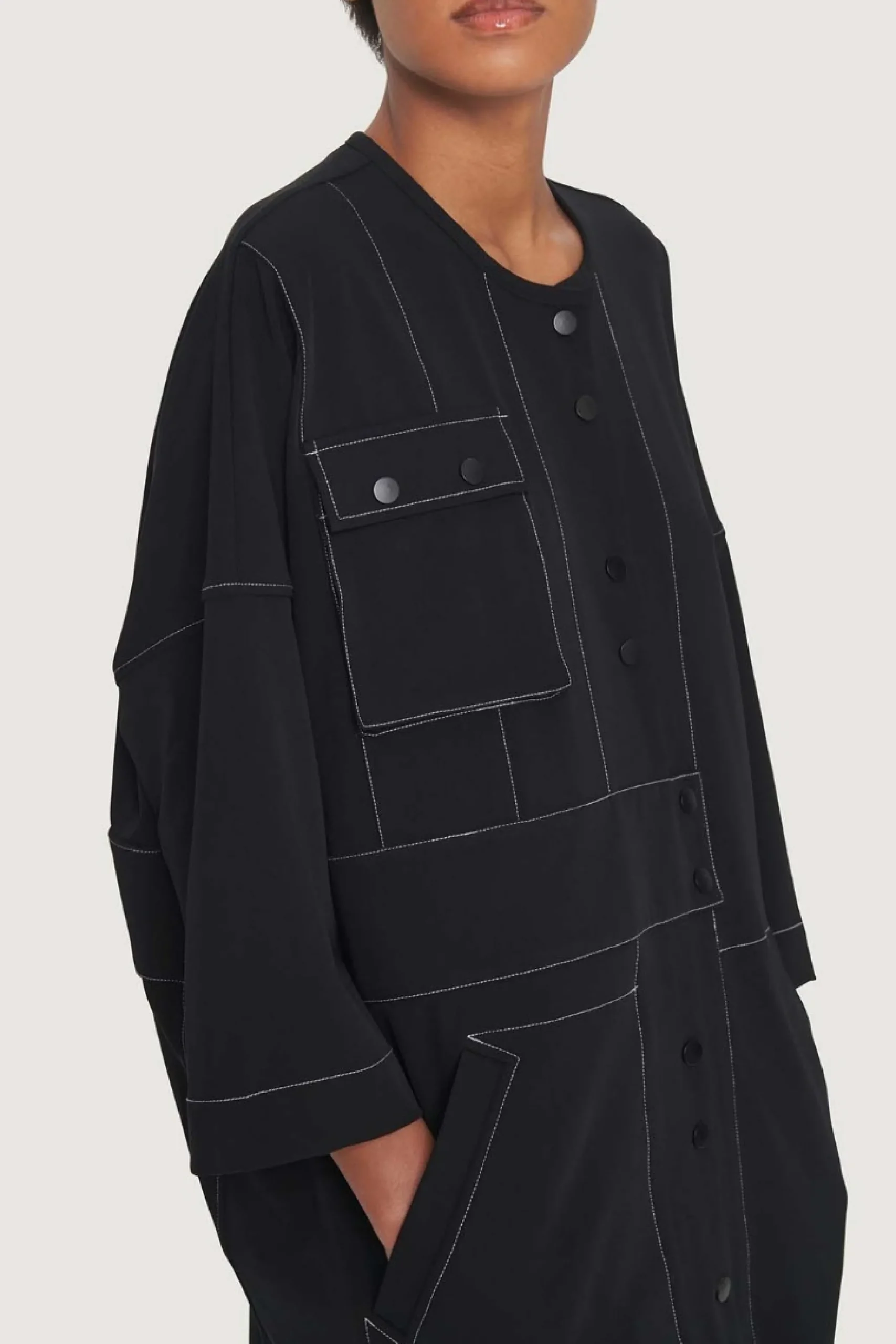 Kjoler<BITTE KAI RAND Tokyo twill skjortekjole BLACK