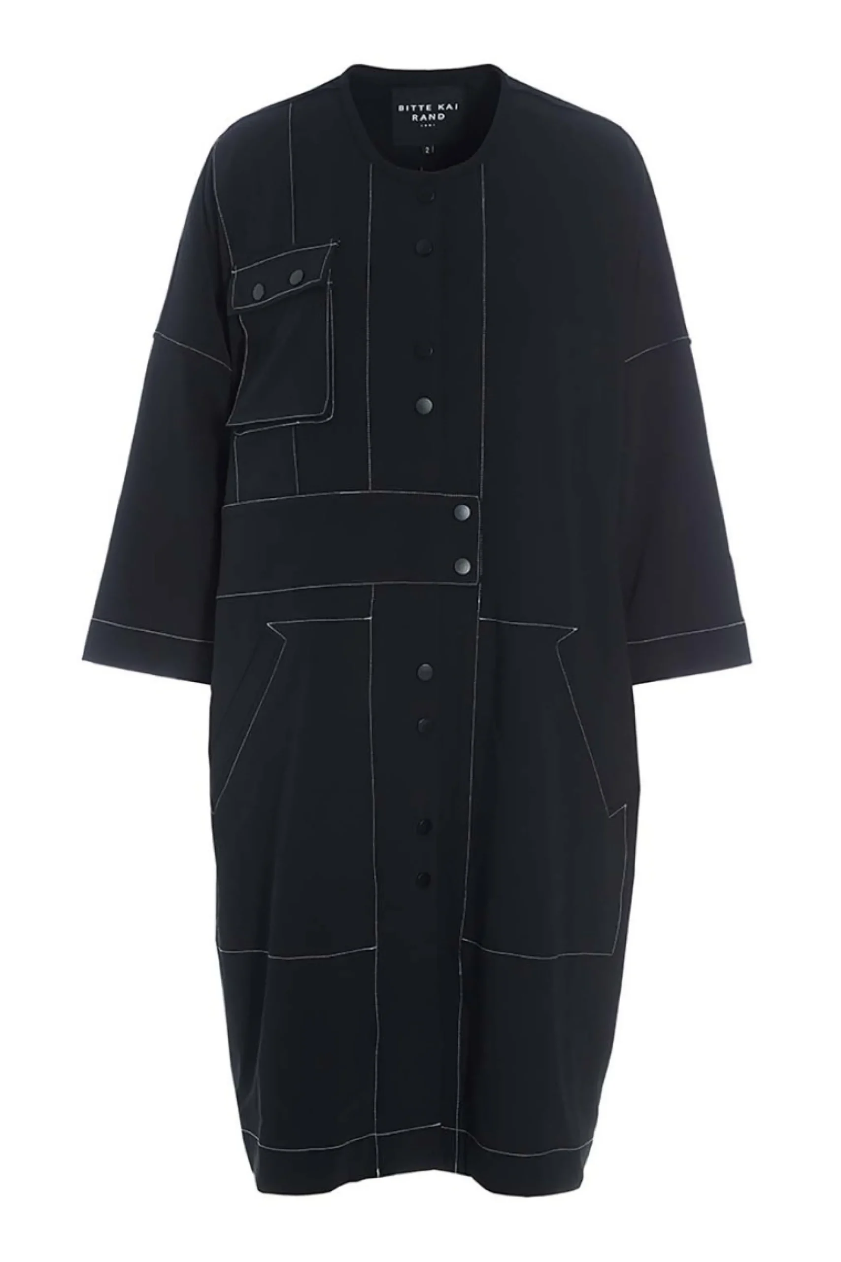Kjoler<BITTE KAI RAND Tokyo twill skjortekjole BLACK
